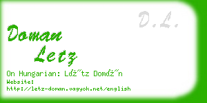 doman letz business card